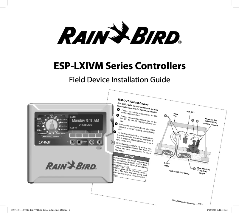 Página 1 del manual Guía de instalación Rain Bird ESP-LXIVM