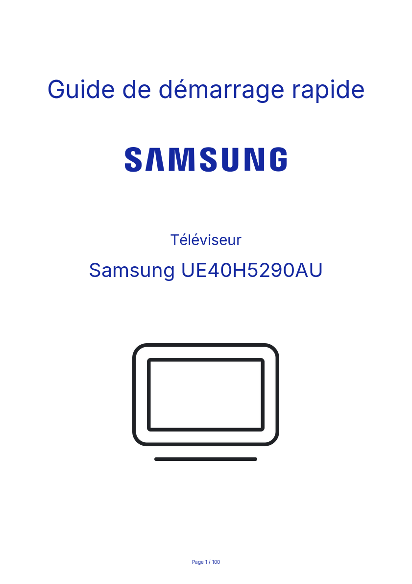 Image de la première page du manuel de l'appareil UE40H5290AU