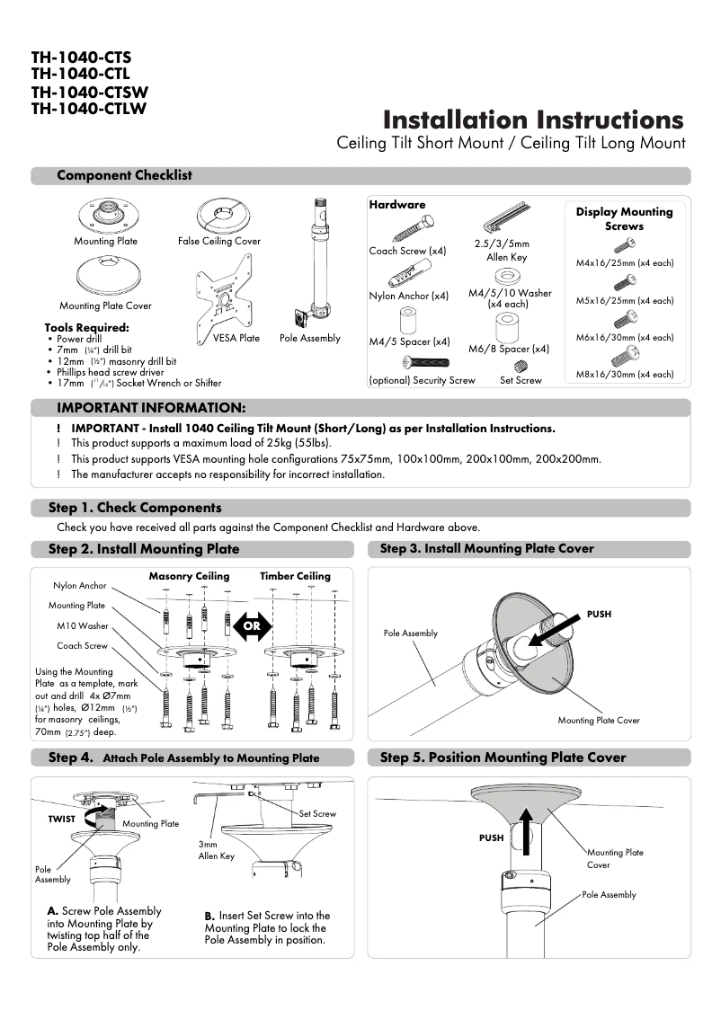 Page 1 de la notice Manuel utilisateur Atdec TH-1040-CT