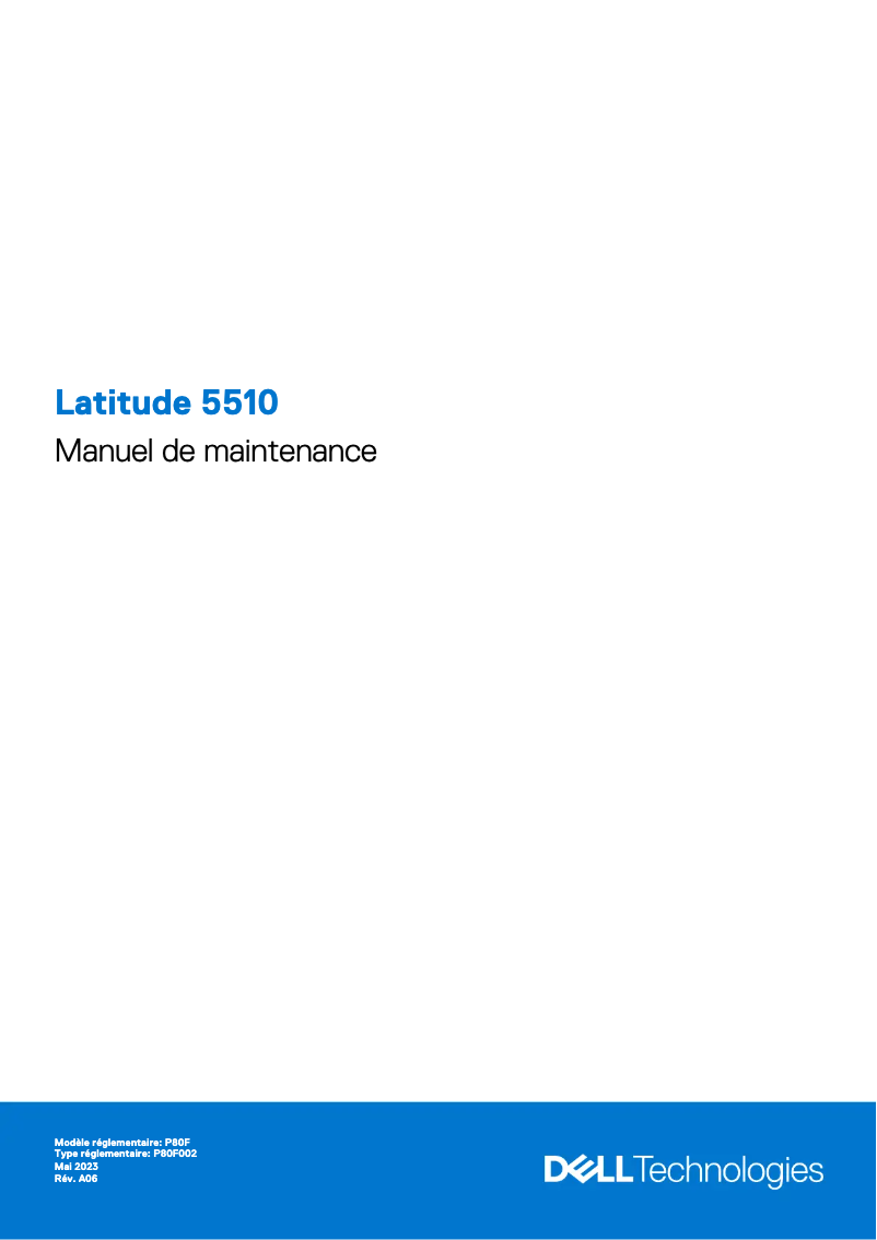 Page 1 de la notice Manuel utilisateur Dell Latitude 5510