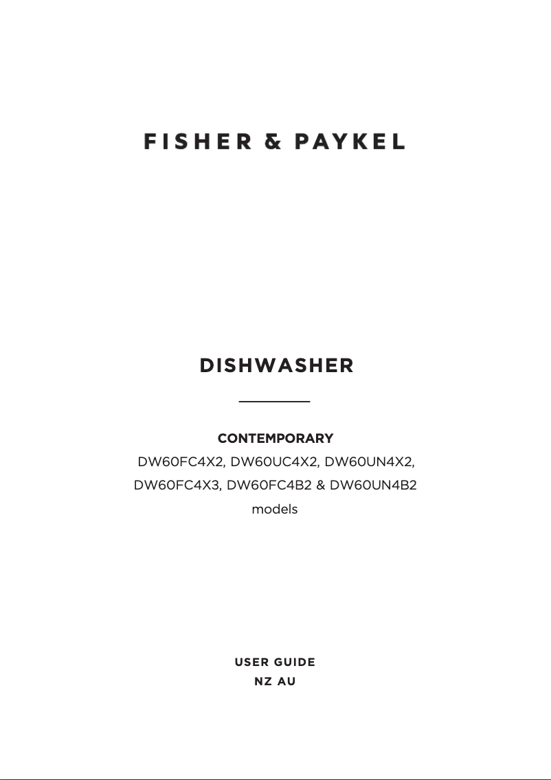 Page n°1 - Manuel utilisateur Fisher & Paykel DW60FC4B2