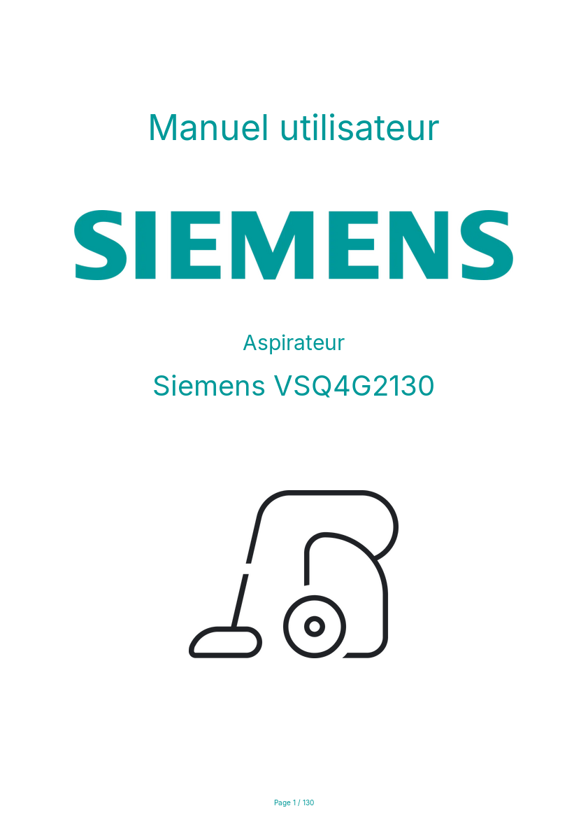 Page n°1 - Manuel utilisateur Siemens VSQ4G2130