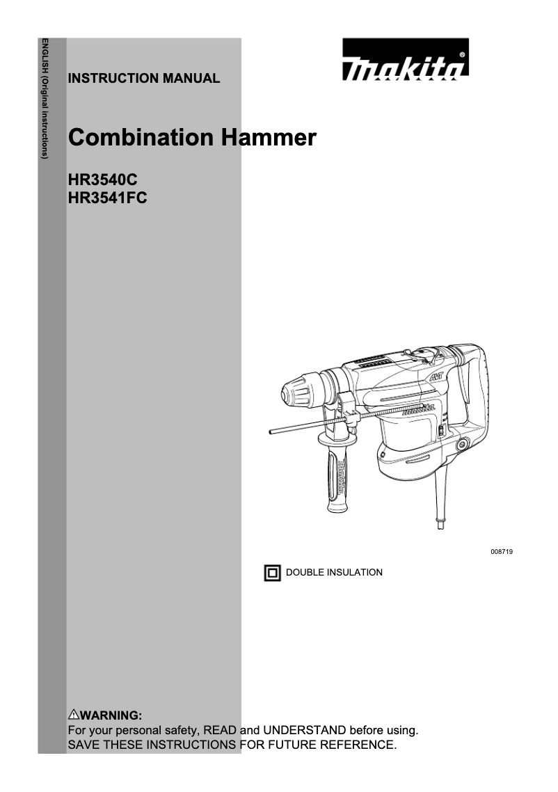 Page n°1 - Manuel utilisateur Makita HR3540C