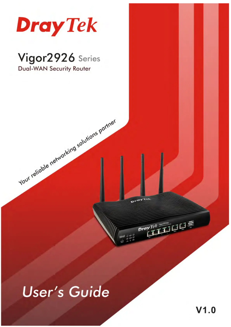 Image de la première page du manuel de l'appareil Vigor 2926VAC