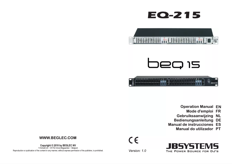 Page n°1 - Manuel utilisateur JB systems BEQ15