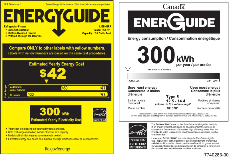 Page n°1 - Label énergétique Liebherr SC5781