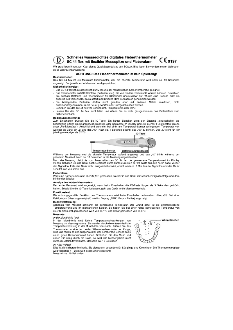 Page 1 de la notice Manuel utilisateur Scala SC 44