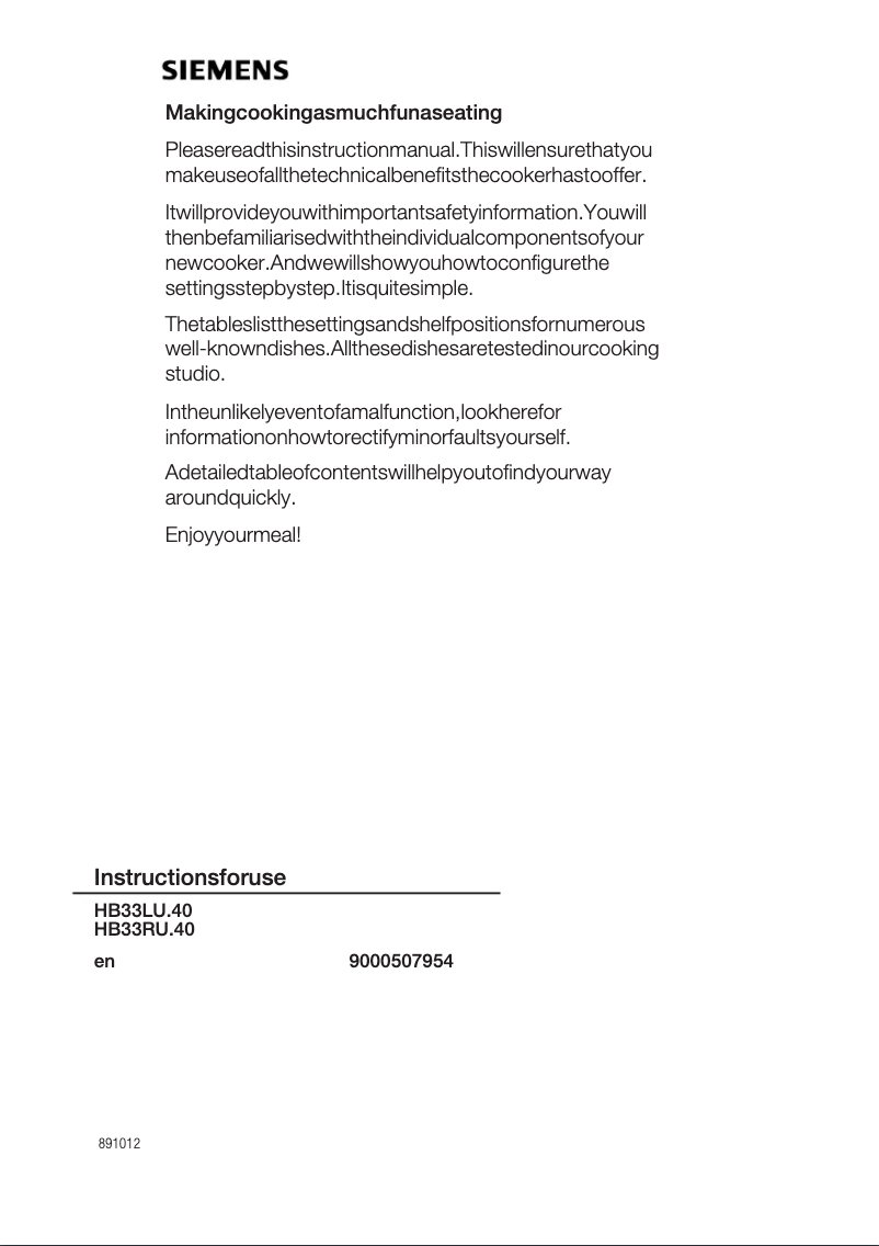 Image de la première page du manuel de l'appareil HB33LU540