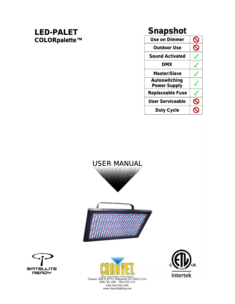 Image de la première page du manuel de l'appareil COLORpalette