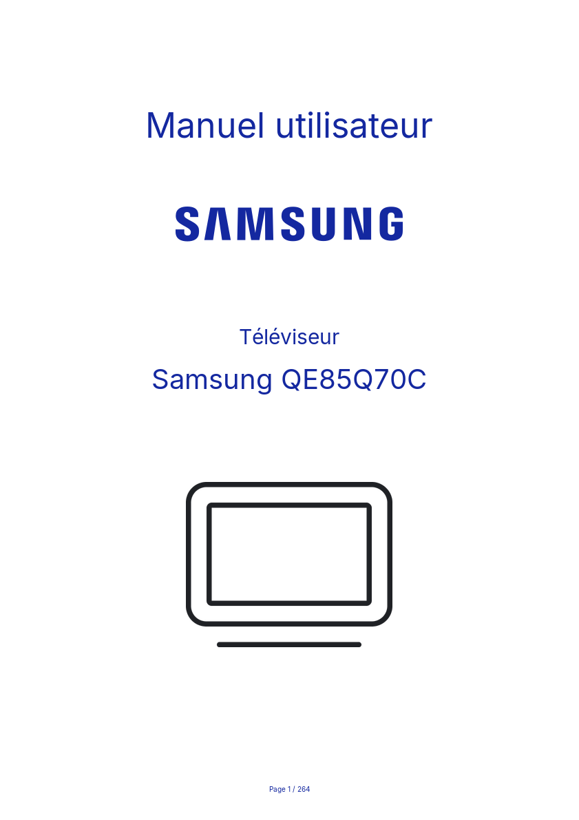 Page n°1 - Manuel utilisateur Samsung QE85Q70C