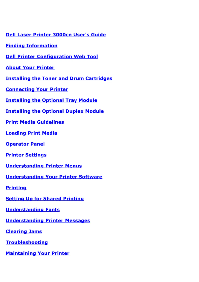 Page n°1 - Manuel utilisateur Dell 3000cn