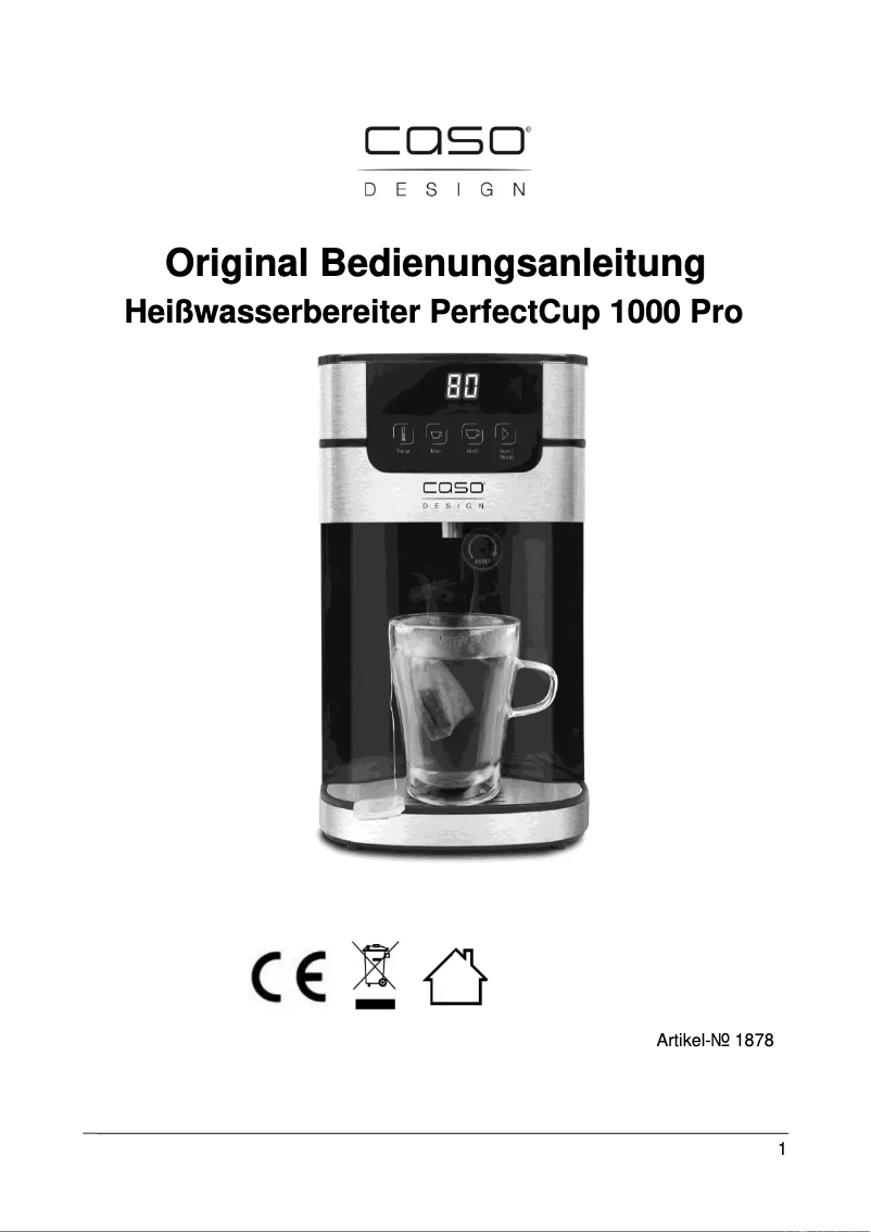 Image de la première page du manuel de l'appareil PerfectCup 1000 Pro