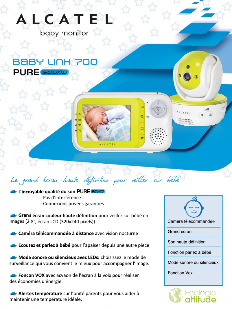 Imagen de la primera página del manual del dispositivo Baby Link 700