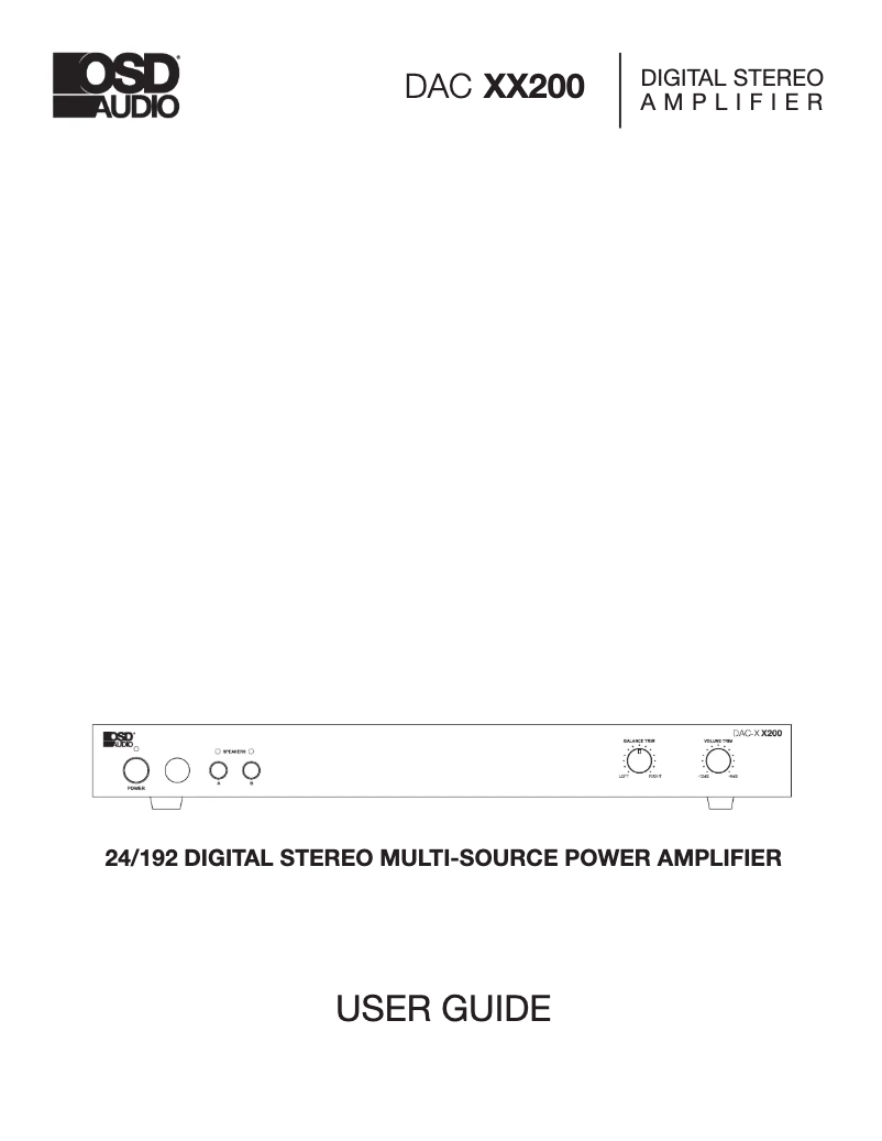First page image of the manual for DAC-X-X200