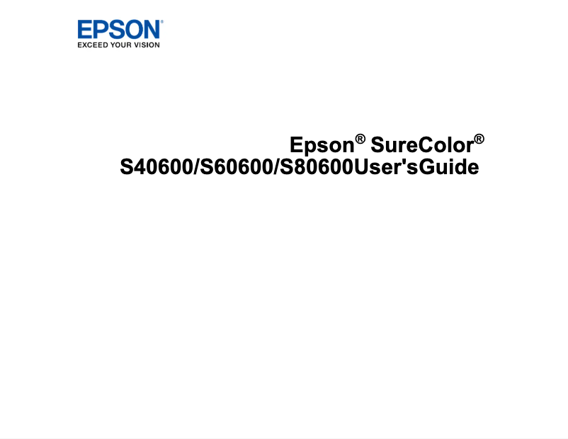 Page n°1 - Manuel utilisateur Epson SureColor SC-S80600
