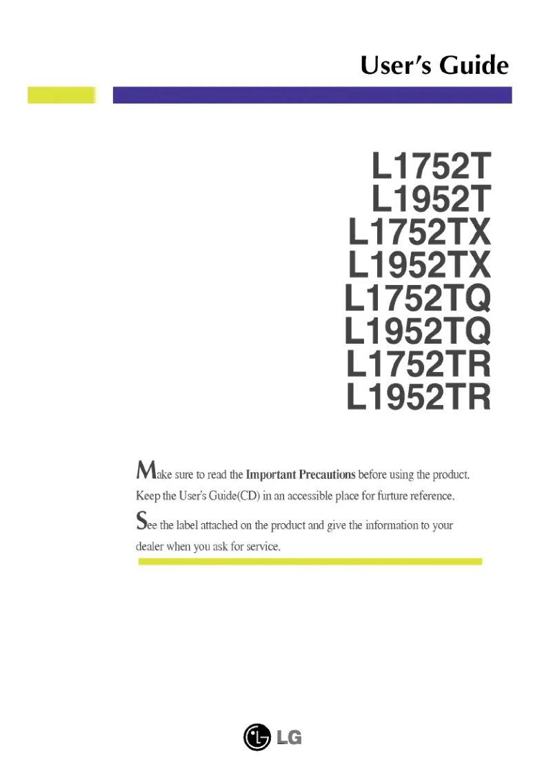 Image de la première page du manuel de l'appareil L1752TQ