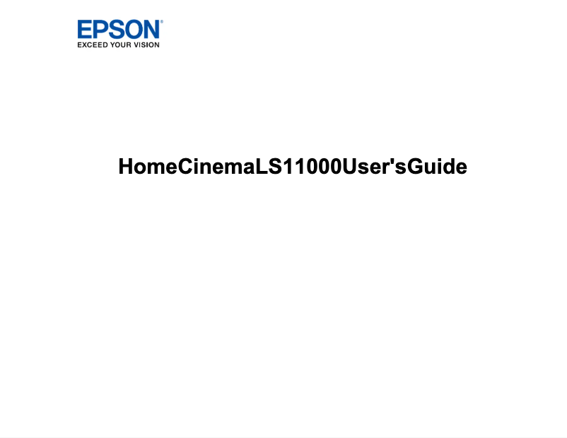 Image de la première page du manuel de l'appareil Home Cinema LS11000