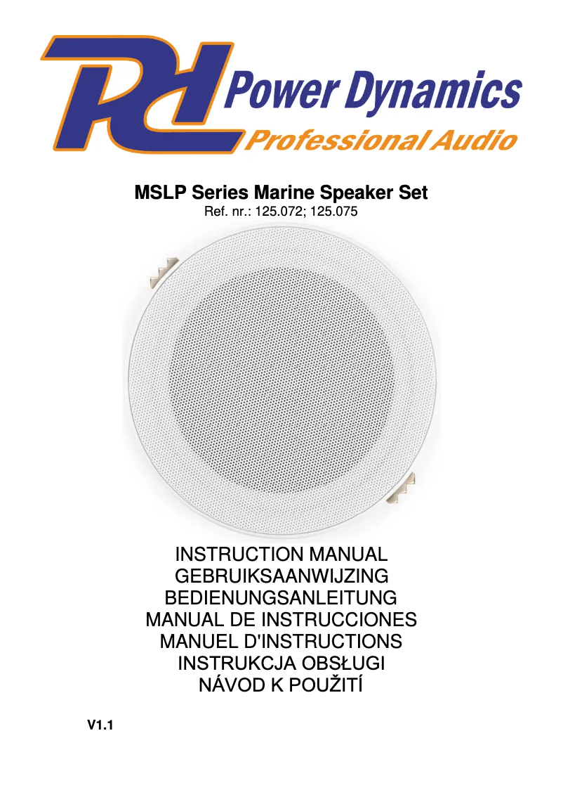 Page 1 de la notice Manuel utilisateur Power Dynamics MSLP65