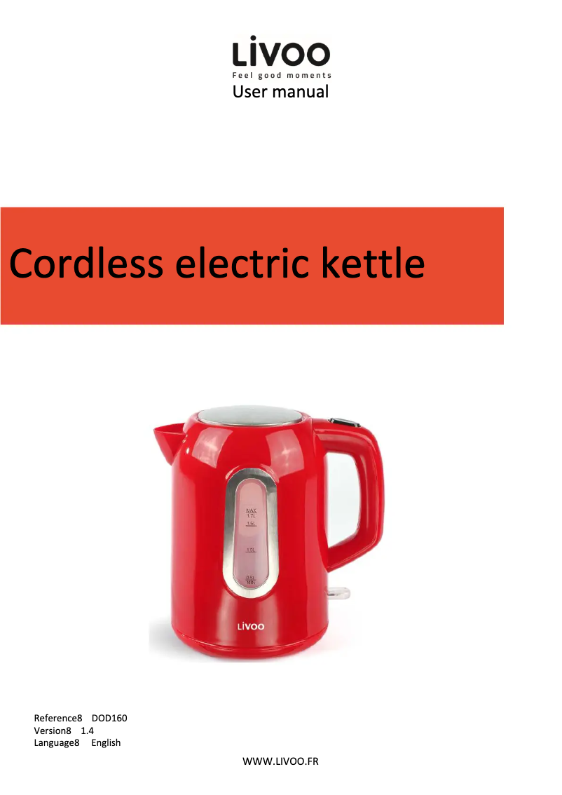 Image de la première page du manuel de l'appareil DOD160