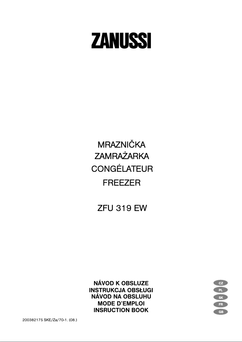 Image de la première page du manuel de l'appareil ZFU 319 EW