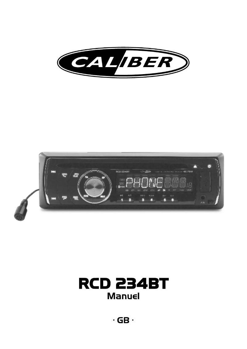Page n°1 - Manuel utilisateur Caliber RCD234BT