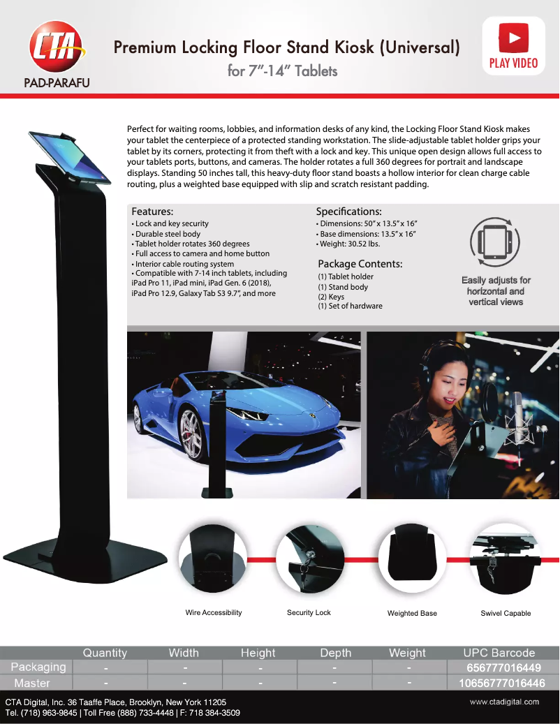 Page 1 de la notice Manuel utilisateur CTA Digital PAD-PARAFU