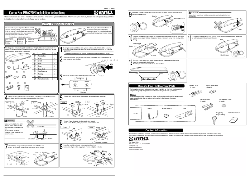 Page n°1 - Manuel utilisateur Inno Cargo Box BRA220R