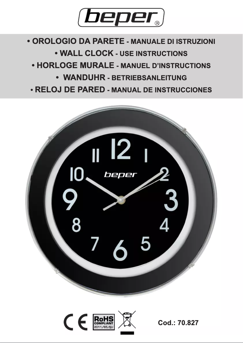 Page 1 de la notice Manuel utilisateur Beper 70.827