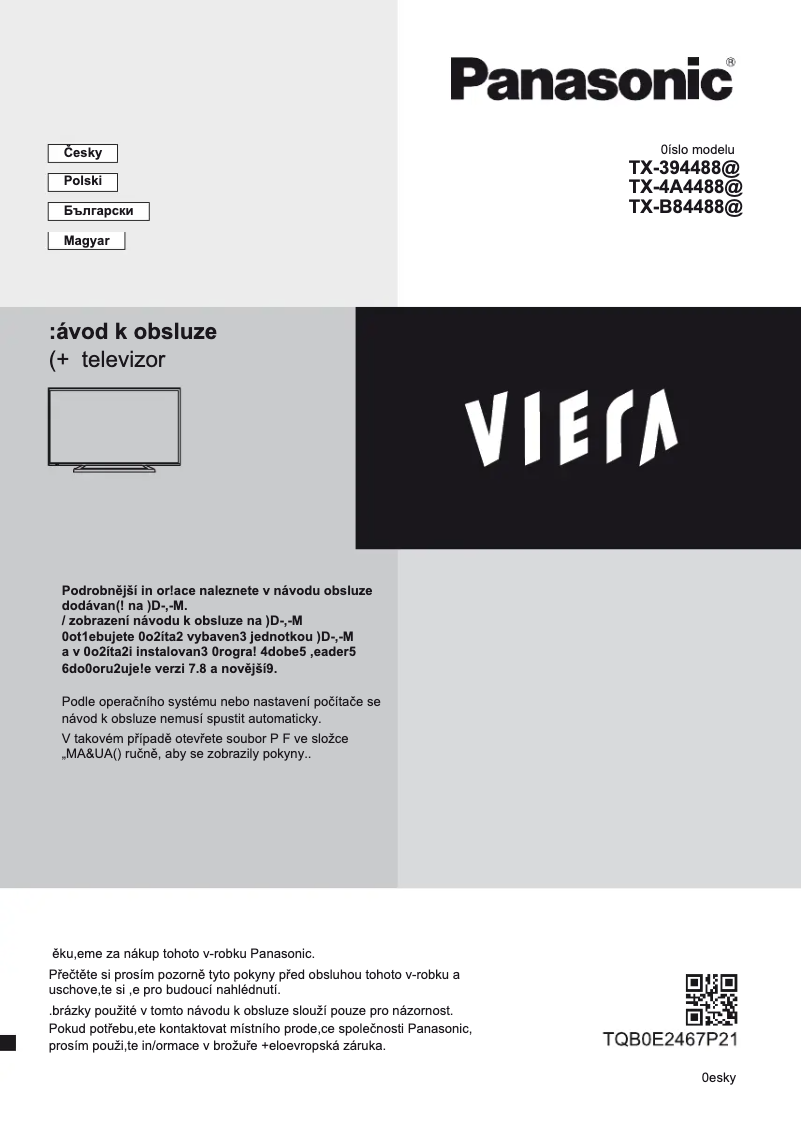 Page 1 de la notice Manuel utilisateur Panasonic Viera TX-50A400E