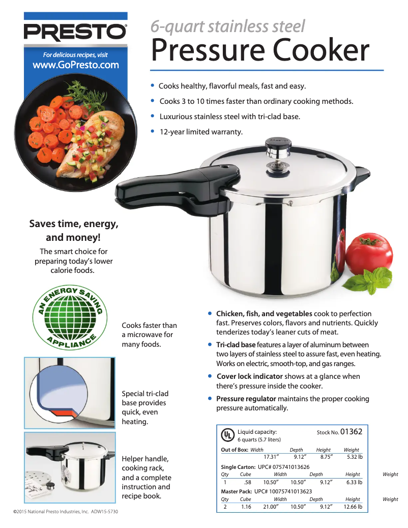 Page n°1 - Fiche technique Presto 01362