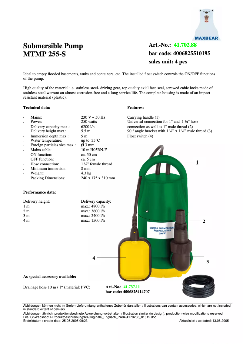 Página 1 del manual Manual de usuario Maxbear MTMP 255-S