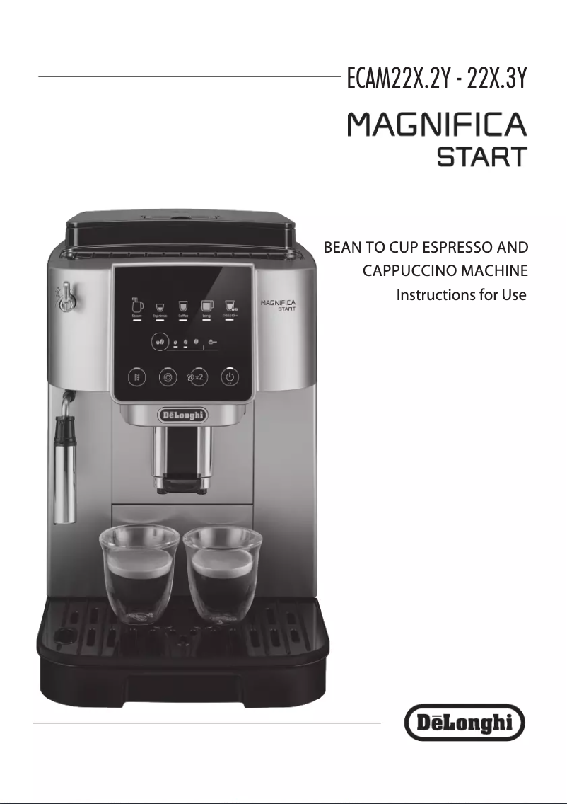 Page 1 de la notice Manuel utilisateur DeLonghi Magnifica Start ECAM220.21.GB