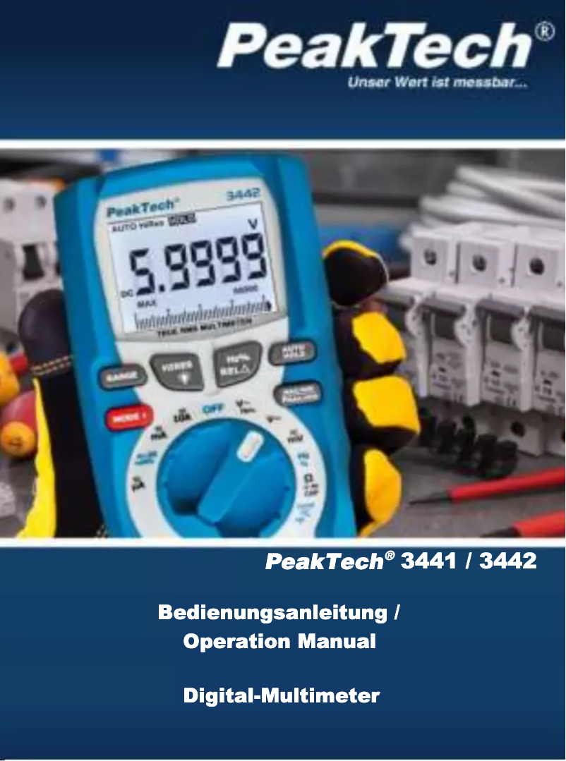 Page 1 de la notice Manuel utilisateur PeakTech P3442