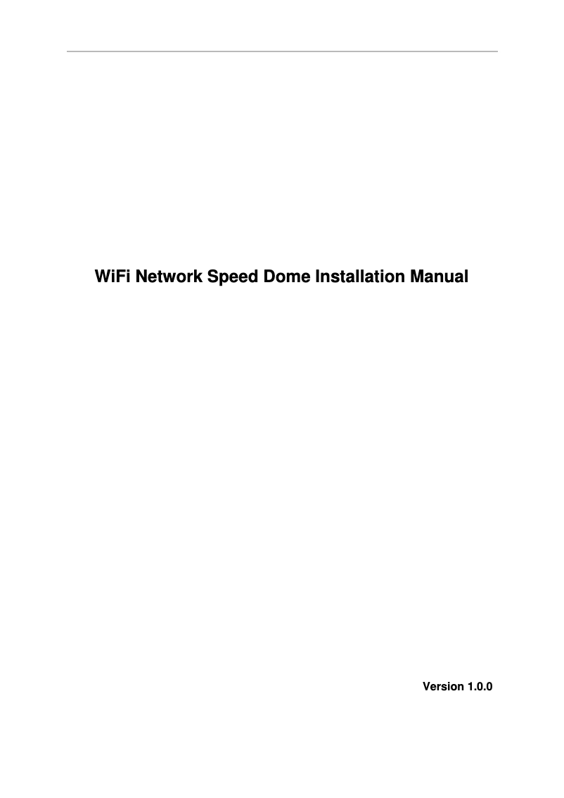 Page n°1 - Manuel utilisateur Dahua Technology SD49225T-HN-W