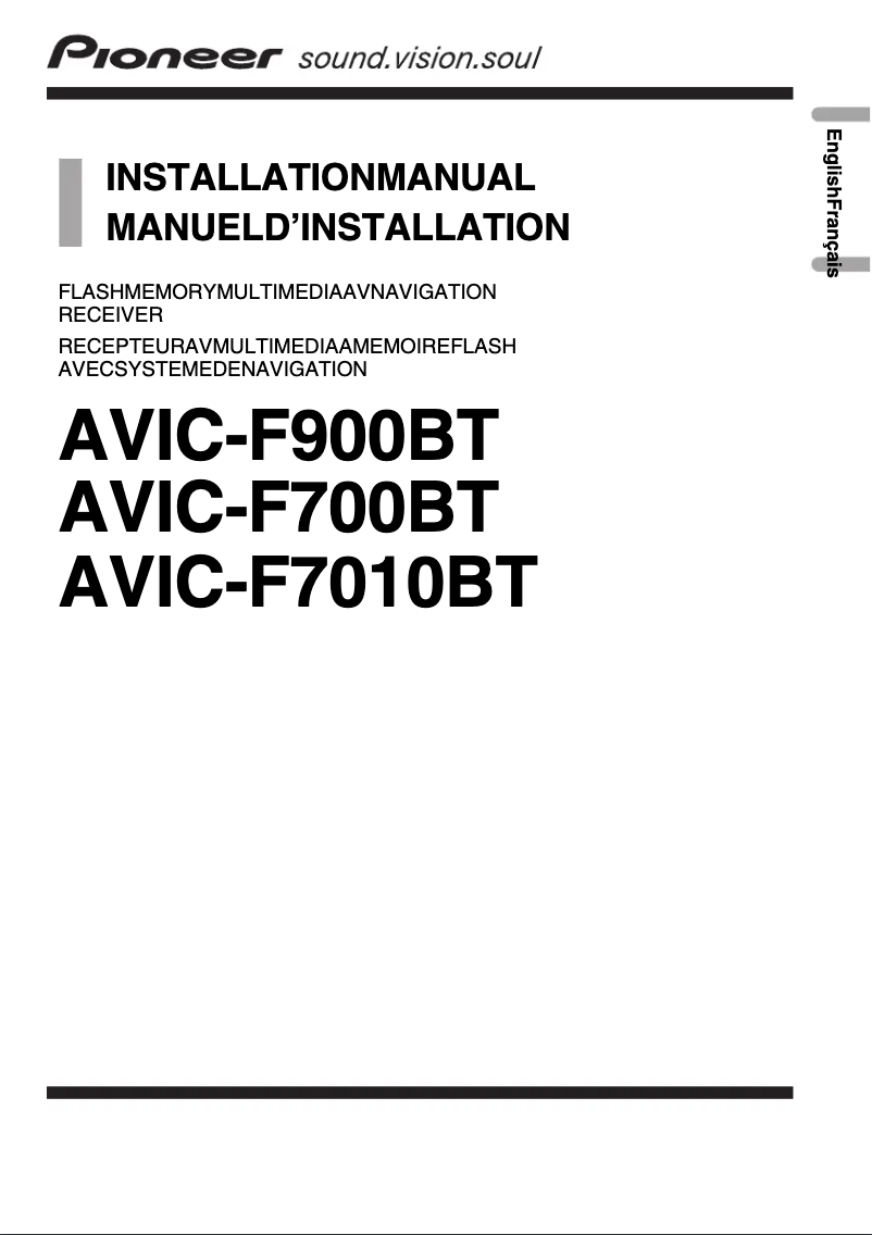 Image de la première page du manuel de l'appareil AVIC-F7010BT