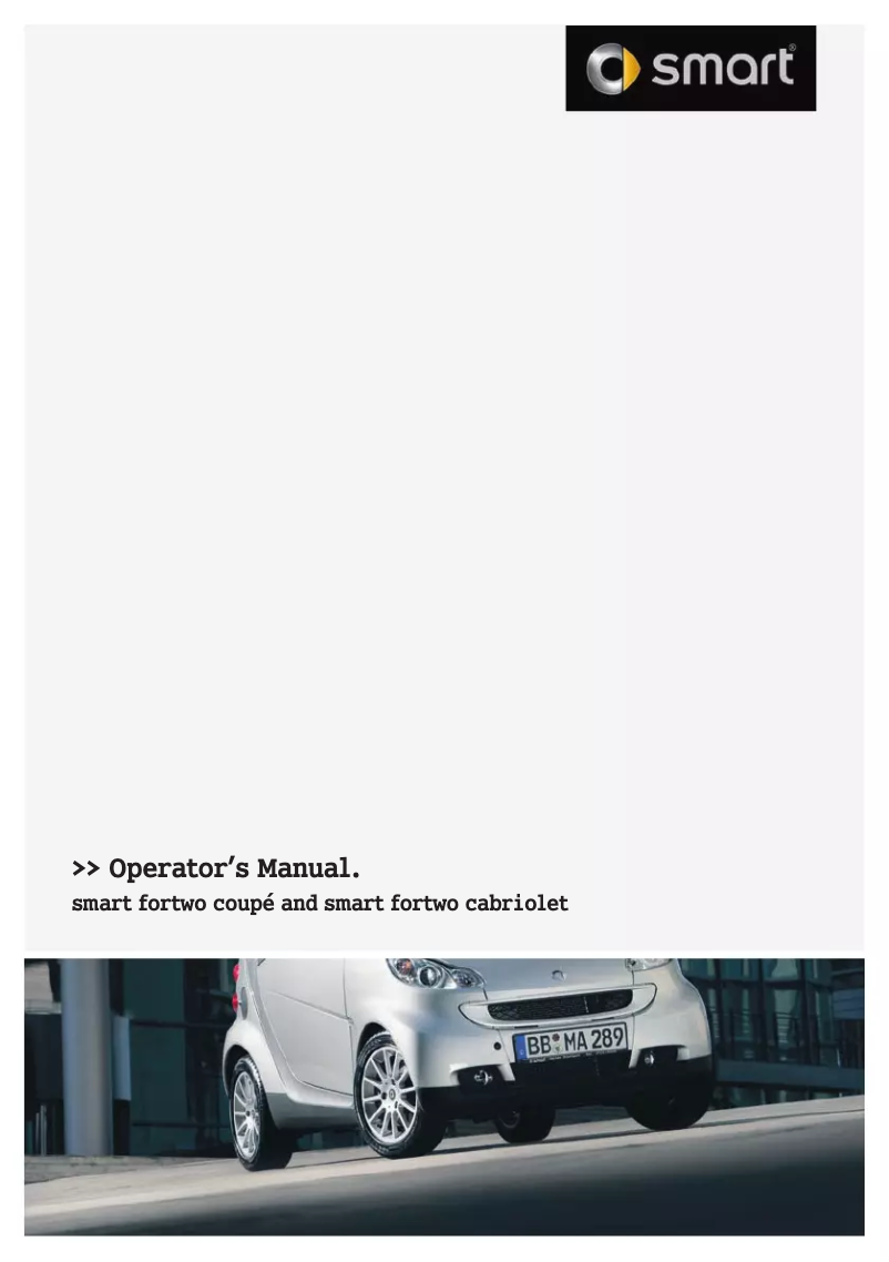 Page 1 de la notice Manuel utilisateur Smart For two (2010)