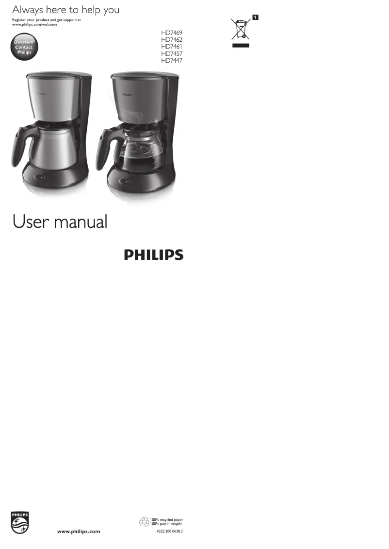 Page n°1 - Manuel utilisateur Philips Daily Collection HD7469