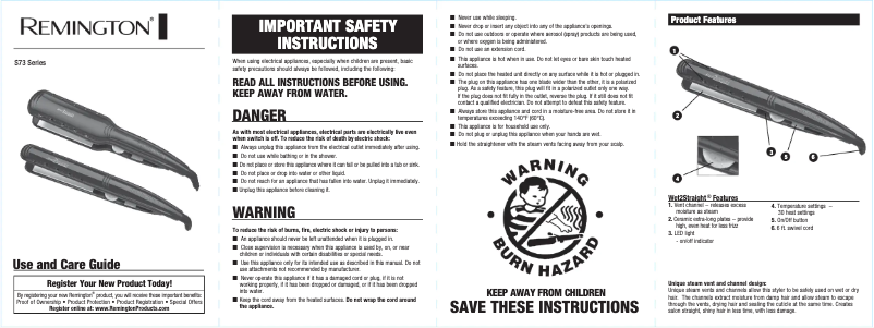 Page 1 de la notice Manuel utilisateur Remington S7310