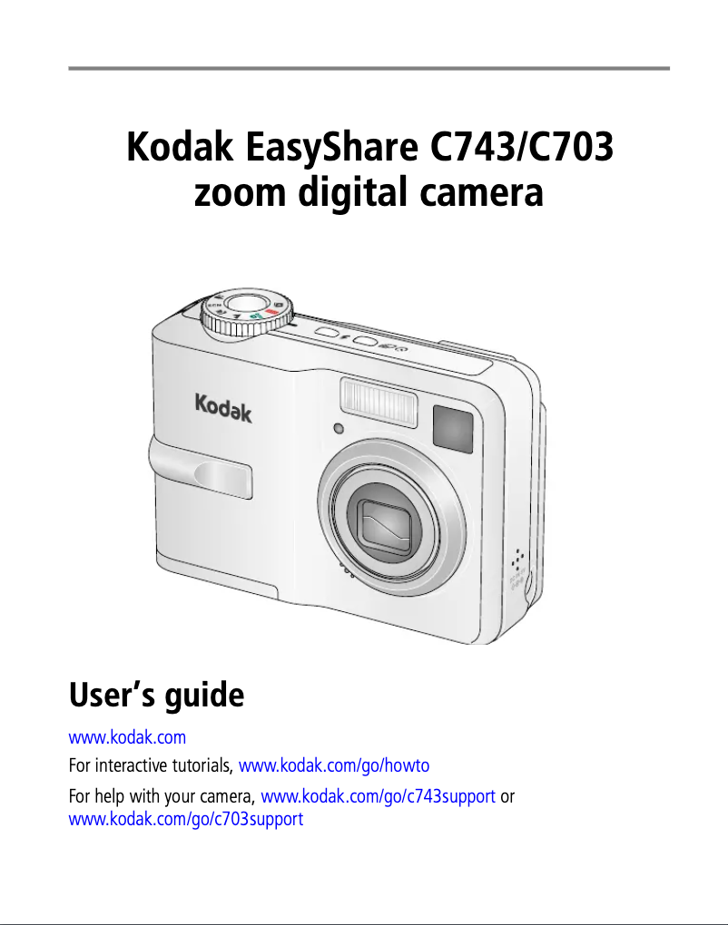 Image de la première page du manuel de l'appareil EasyShare C743