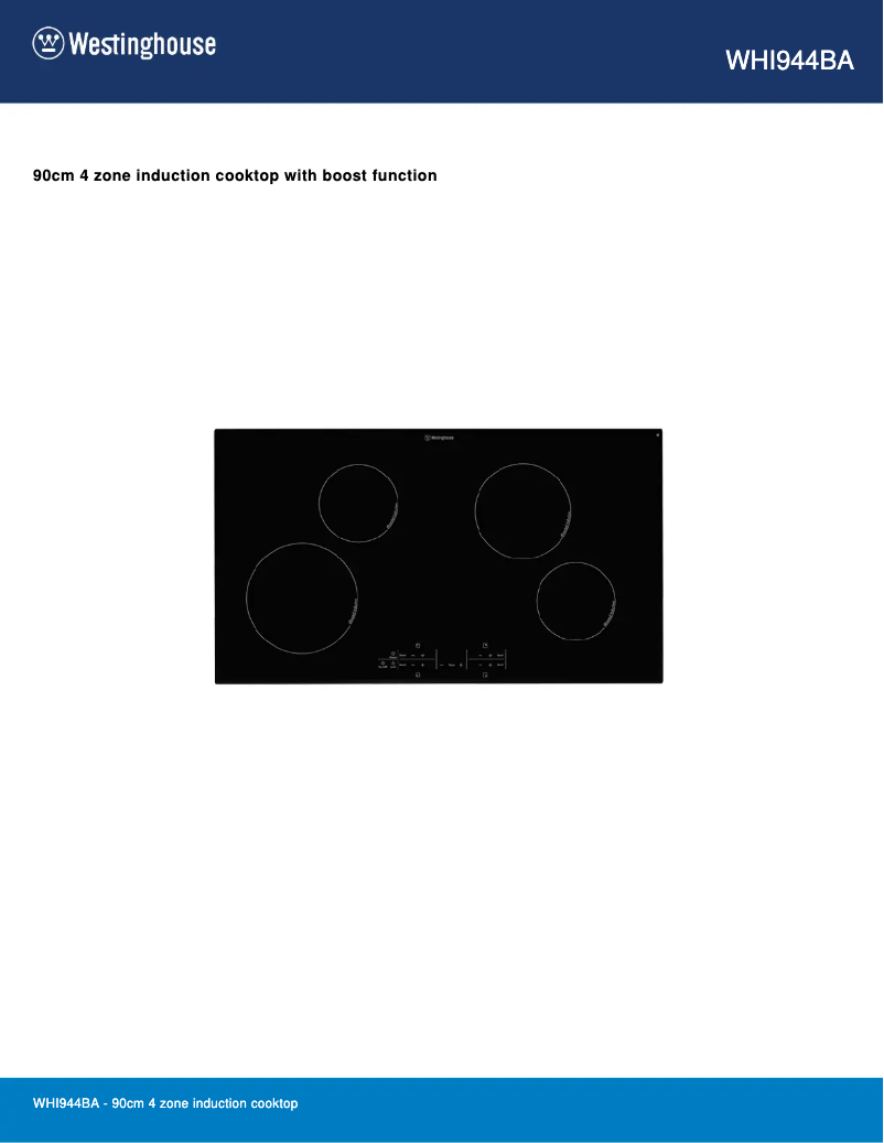 Page 1 de la notice Fiche technique Westinghouse WHI944BA