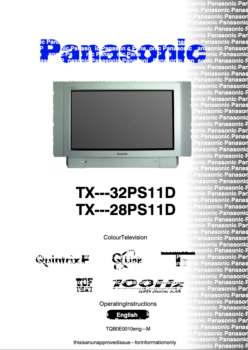 Page 1 de la notice Manuel utilisateur Panasonic TX-28PS11D