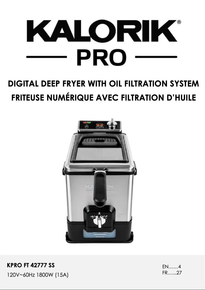 Página 1 del manual Manual de usuario Kalorik Pro KPRO FT 42777 SS
