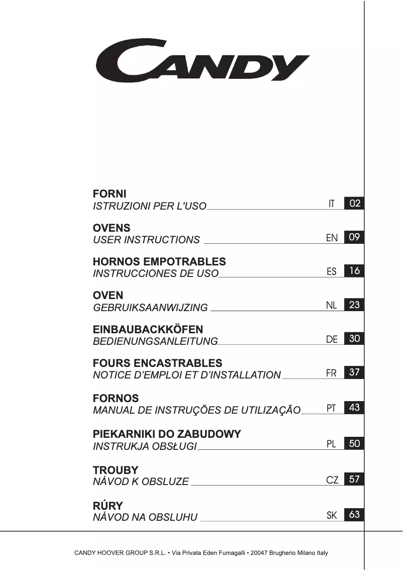 Page 1 de la notice Manuel utilisateur Candy FCP602W/E