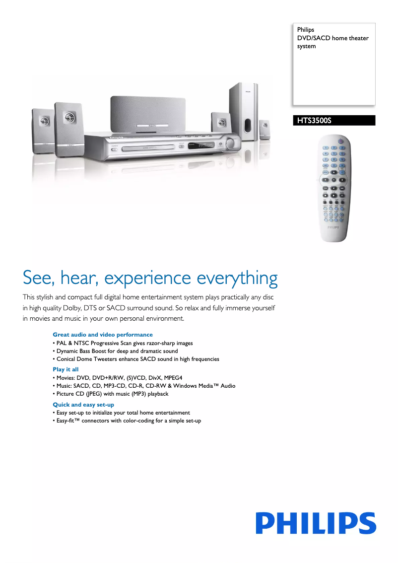 Page n°1 - Brochure Philips HTS3500S