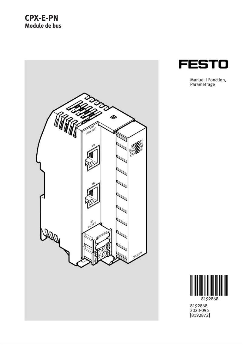 Page 1 de la notice Manuel utilisateur Festo CPX-E-PN
