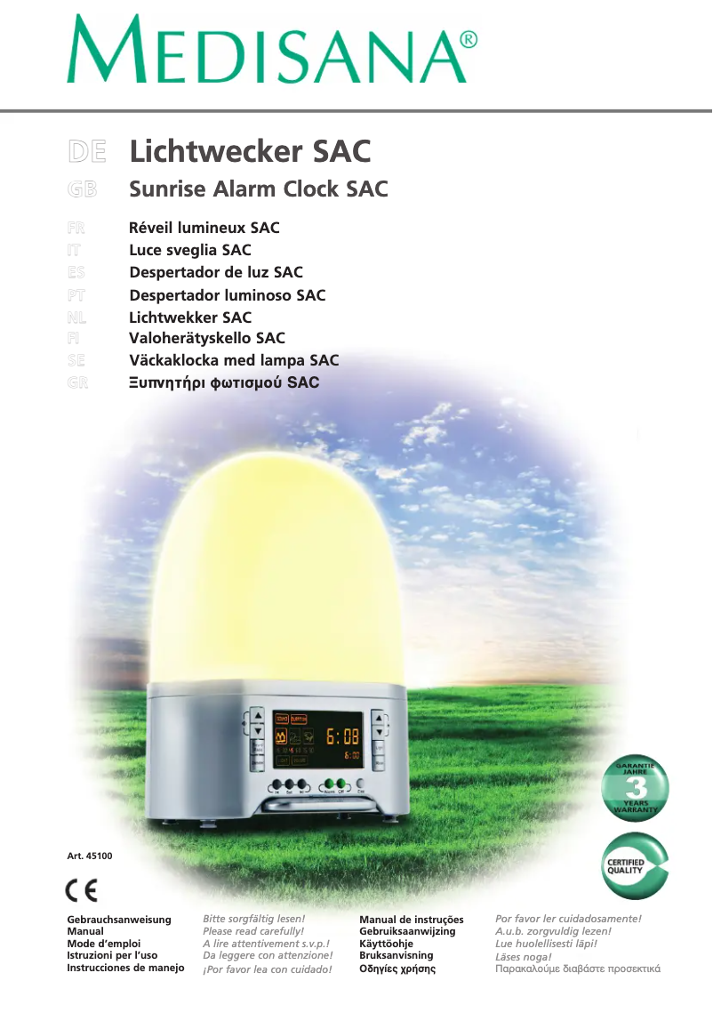 Image de la première page du manuel de l'appareil 45100 SAC