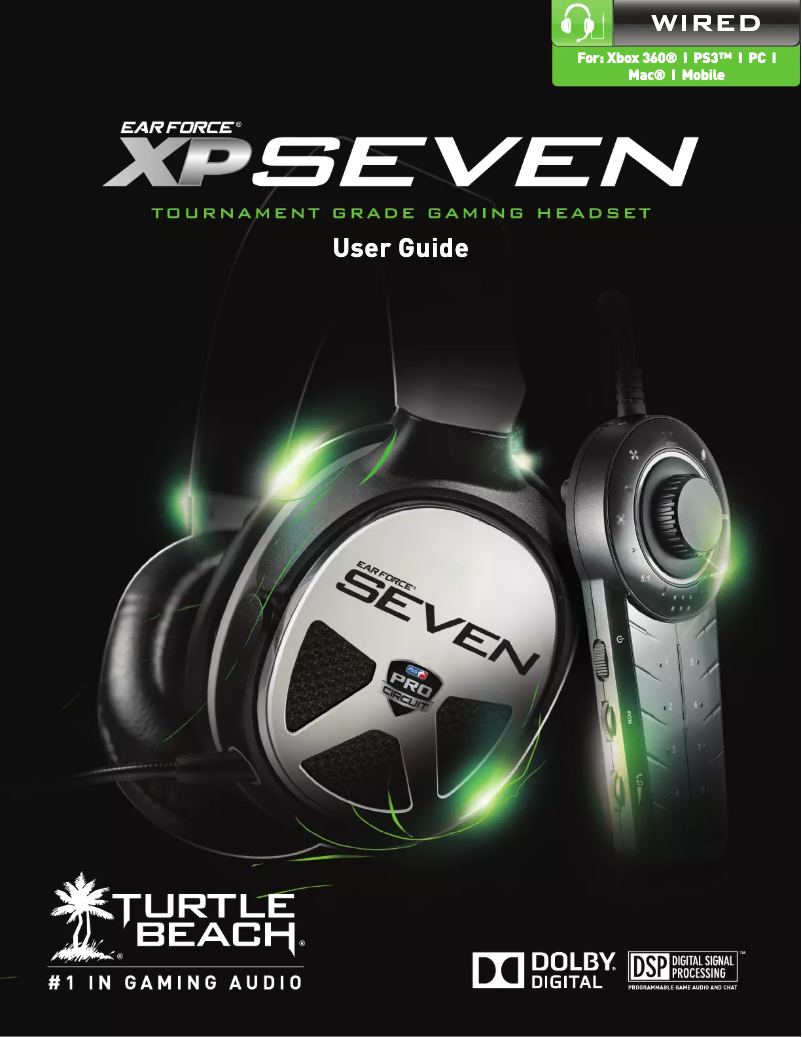 Page 1 de la notice Manuel utilisateur Turtle Beach Earforce XP Seven