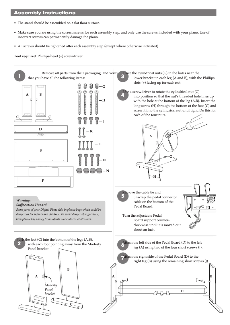 Page 1 de la notice Instructions / montage M-Audio DCP-200