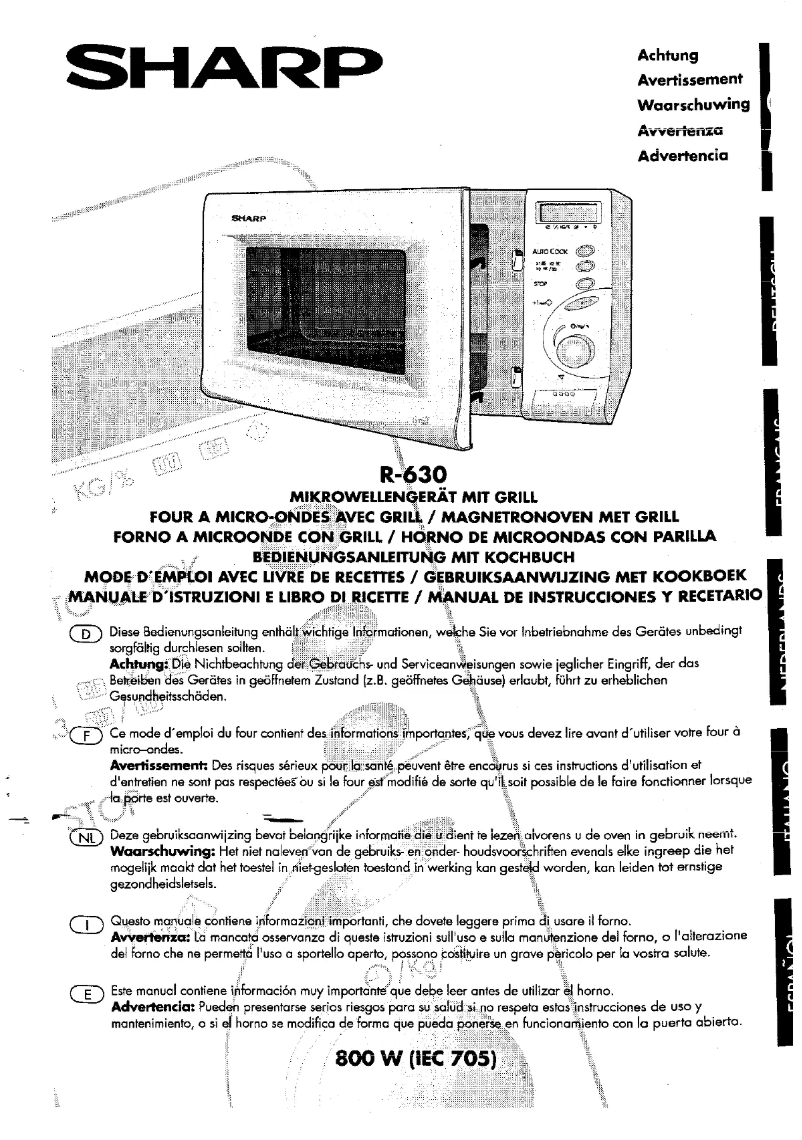 Page n°1 - Manuel utilisateur Sharp R630A