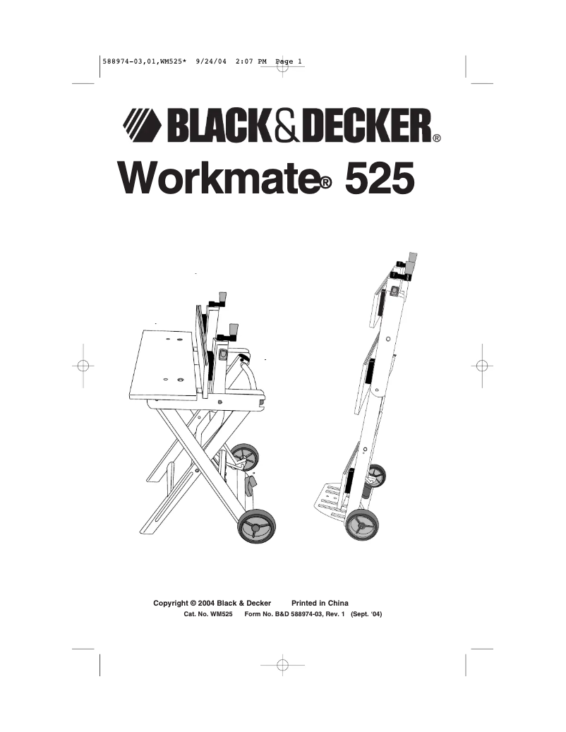 Page n°1 - Manuel utilisateur Black & Decker WM525